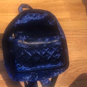 Mini Blue Velvet Backpack 🎒
